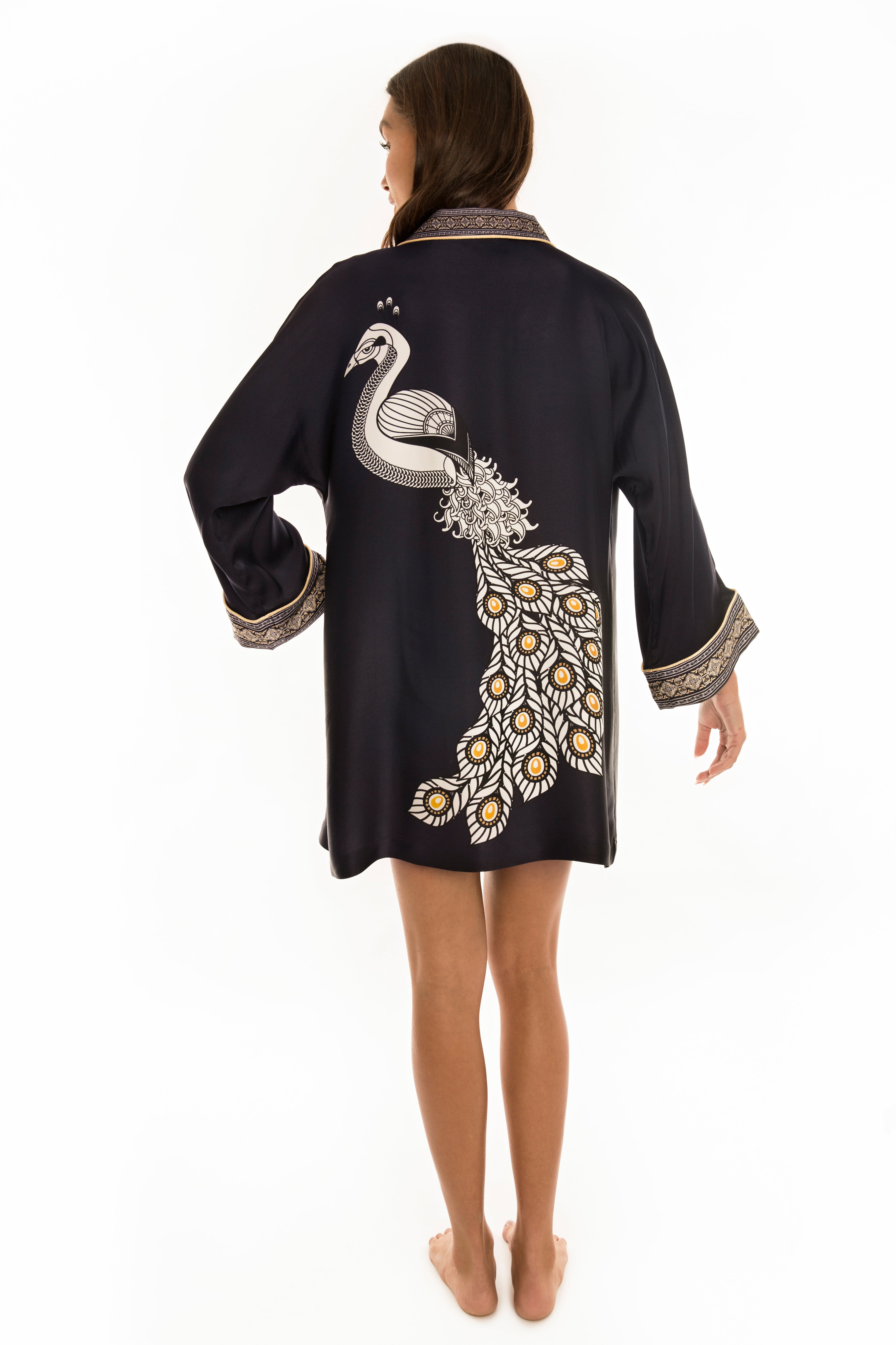 Peacock Silk Kimono-Secrets & Silk